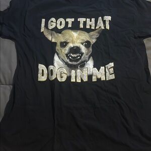 Black Graphic T-Shirt with Dog Print